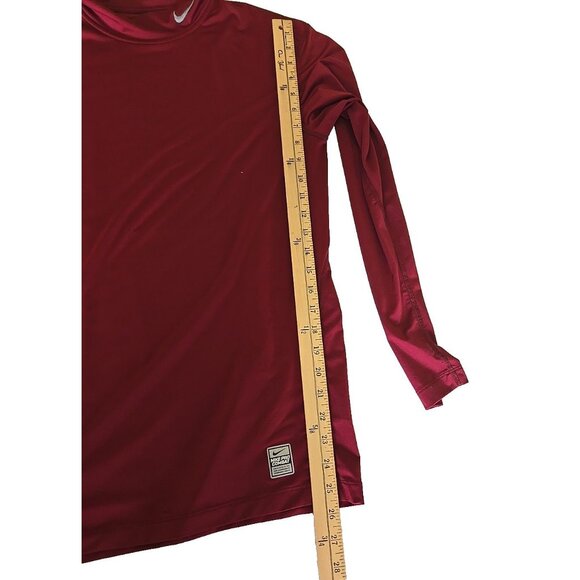 Nike Pro Combat Dri-FIT Compression Shirt Burgundy Red Long Sleeve Base Layer XL - Picture 10 of 13
